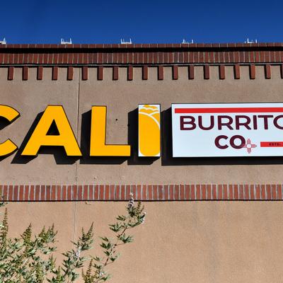 Exterior, front view to sign.