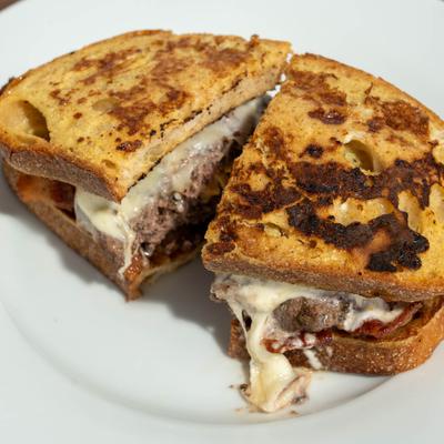 French toast bacon cheeseburger.