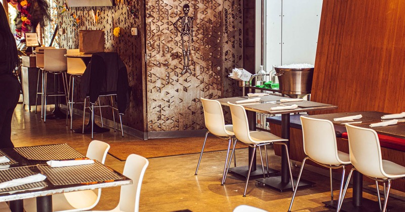 Tables in dining area