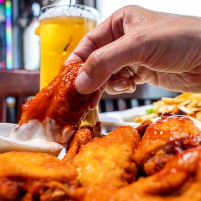 Buffalo Wings dipped in ranch.