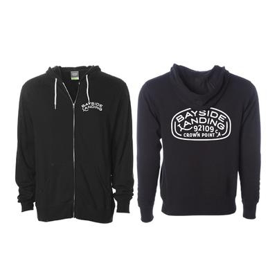 Bayside Landing black hooded sweatshirt