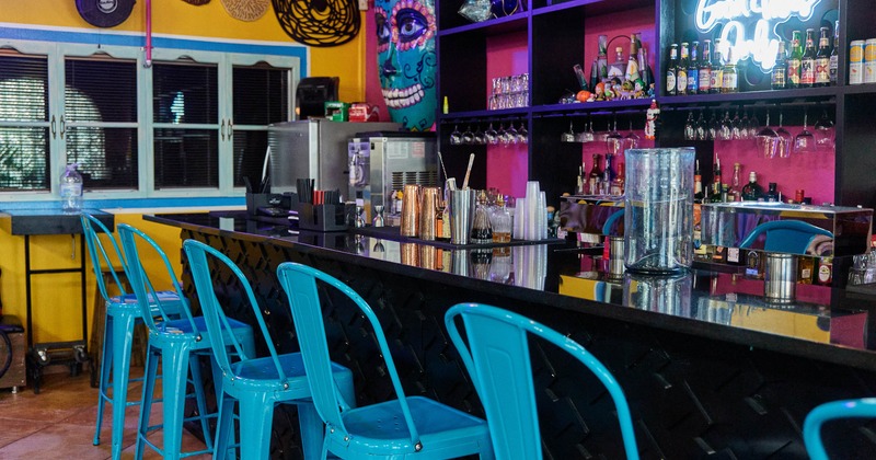 Close view at the bar