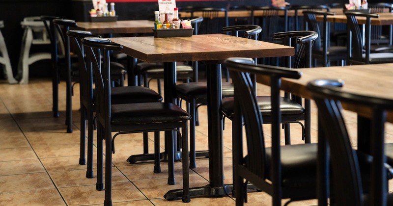 Fully set dining tables