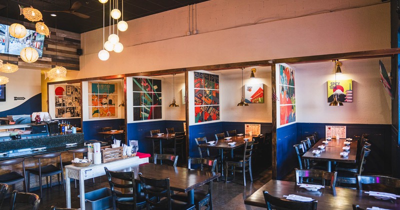 Seating tables as partitioned separate spaces