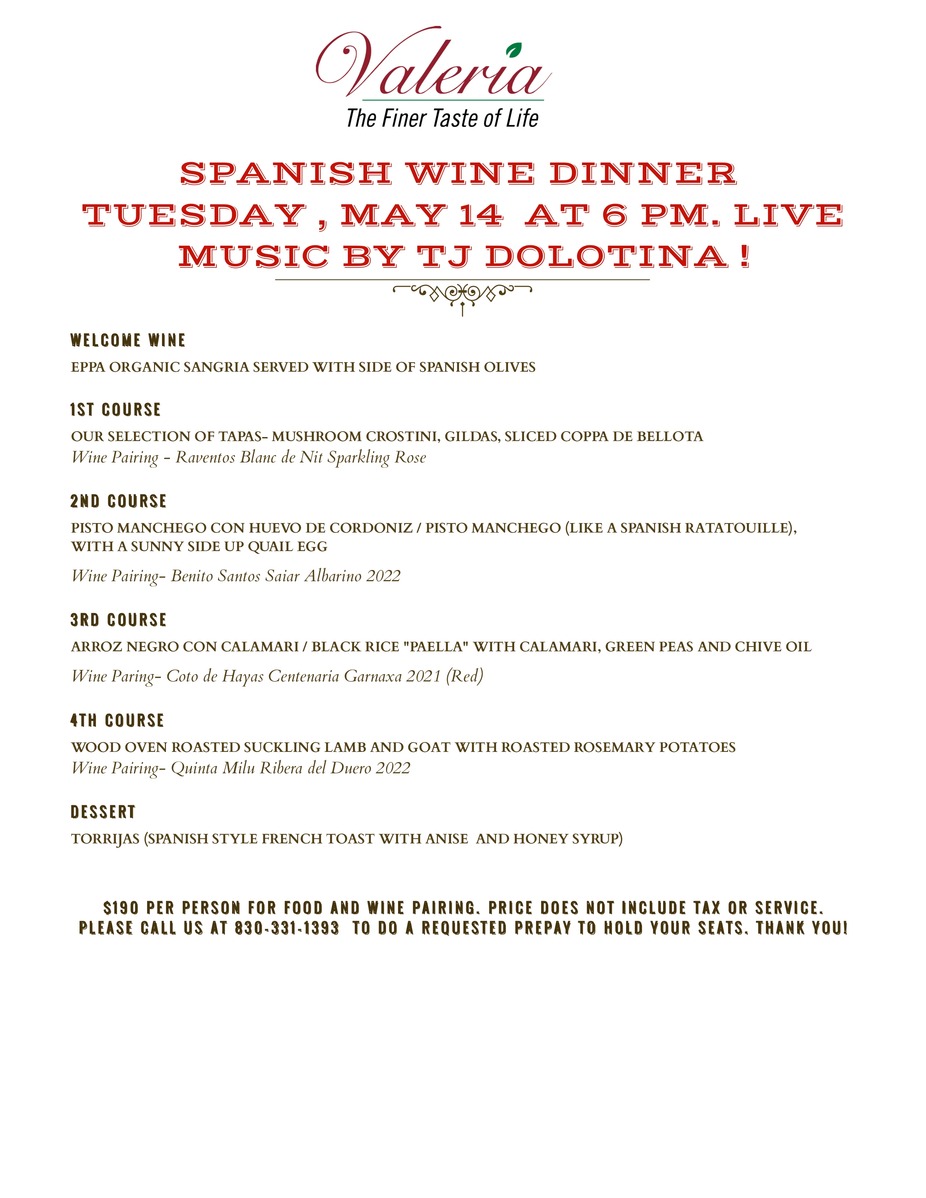 Spanish Wine Dinner event photo