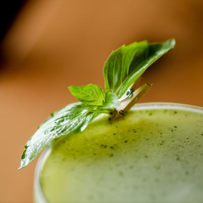 Gin & Basil Drink, close-up