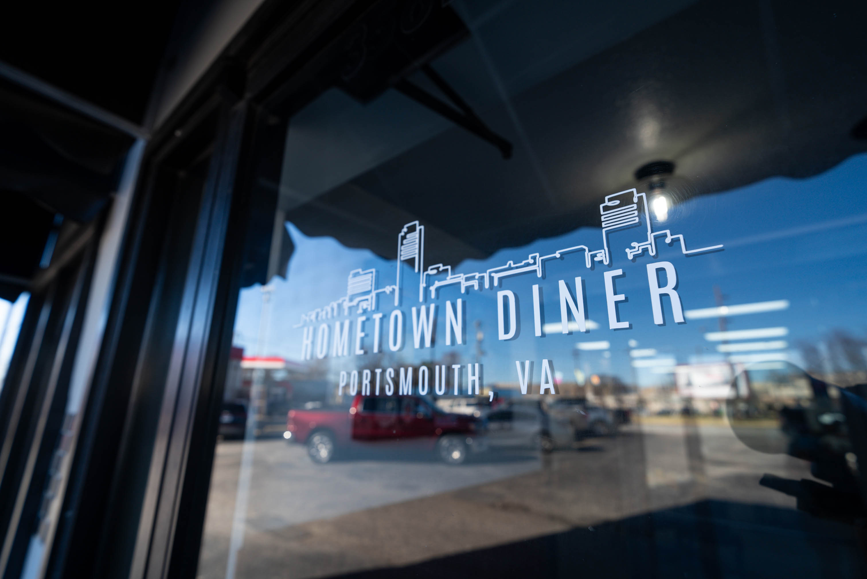 Window sign for Hometown Diner Portsmouth