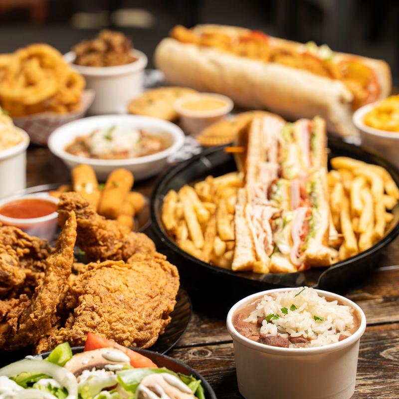 Various food dishes.