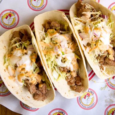 Korean Tacos with chicken.