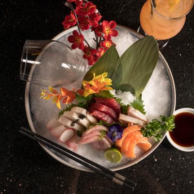 Sashimi Dinner, top view.