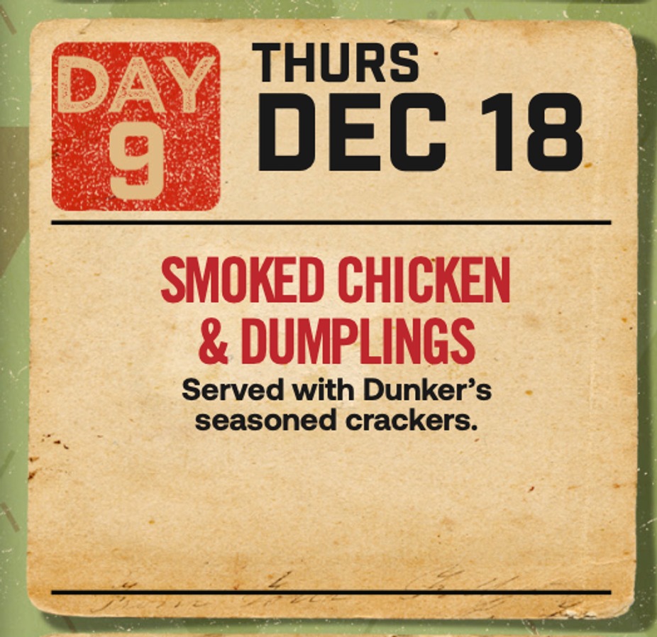 Daily specials for Thursday, December 18th