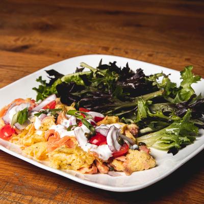 Smoked Salmon Scramble.
