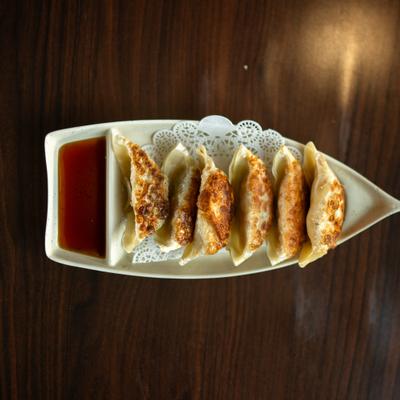 Chicken gyoza.