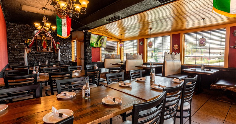 Interior, tables and booths