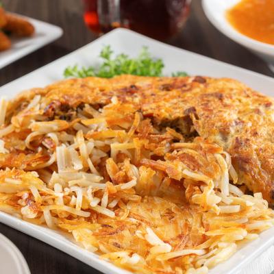 Italian omelet stuffed with potatoes.