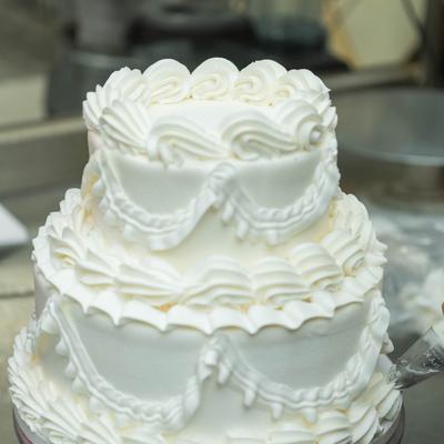A large wedding cake.