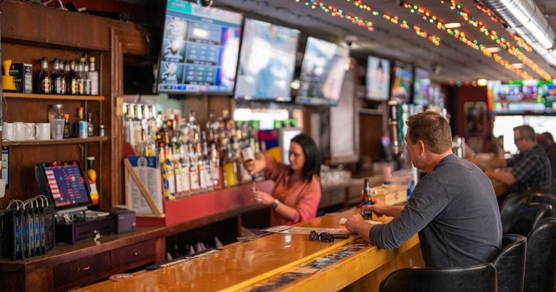 #bar, bartender making the drink, guest seating