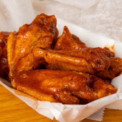 Wings with West Virginia Moonshine sauce.