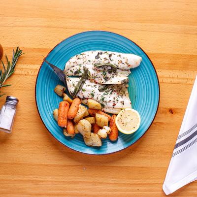 Branzino Papilotte top view