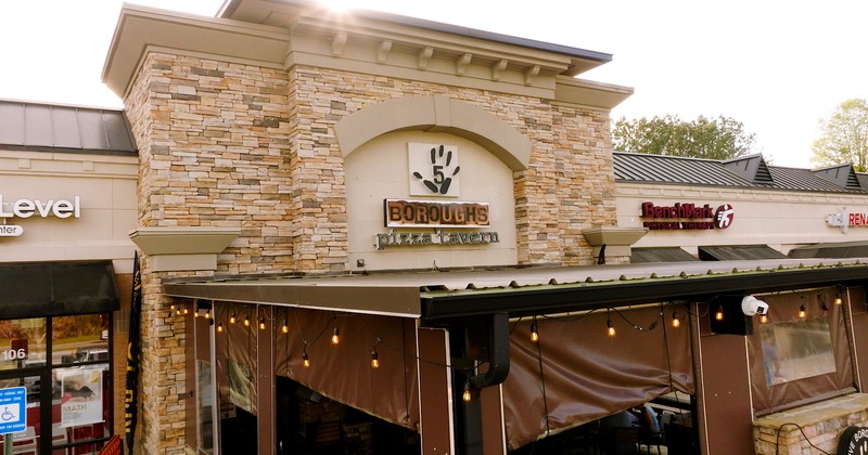 Exterior, front view to restaurant and porch terrace