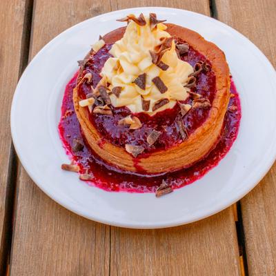 Basque Style Cheesecake top view.