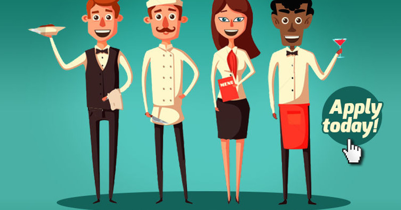 Picture of various bar/restaurant staff in drawing format