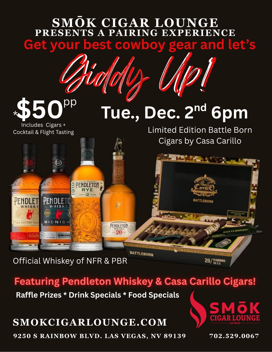 Giddy Up!  A pairing experience featuring Pendleton Whiskey & Battle Born Cigars event photo