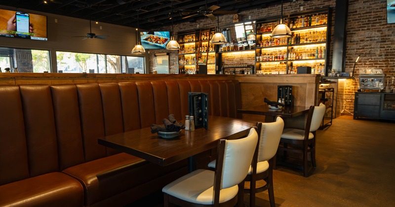 Restaurant interior, seating area