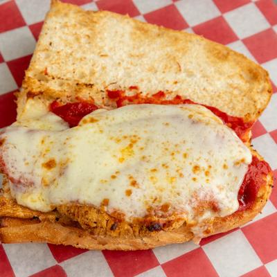 Chicken Parmesan sandwich.