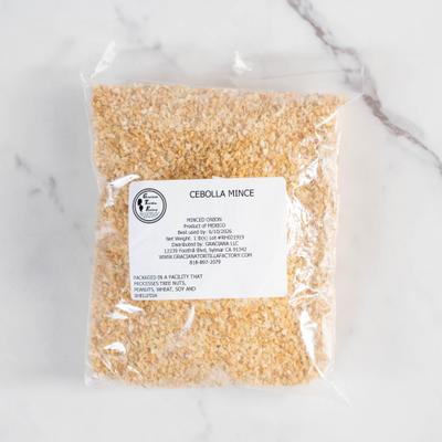 Bag of dehydrated minced onion.