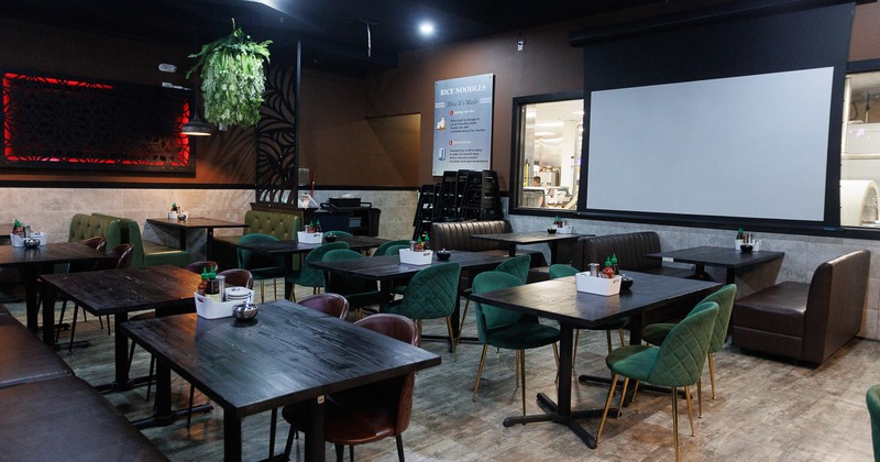 Spacious and cozy interior dining area