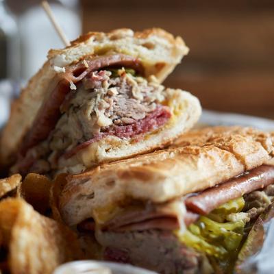 Cuban Sandwich, close-up.