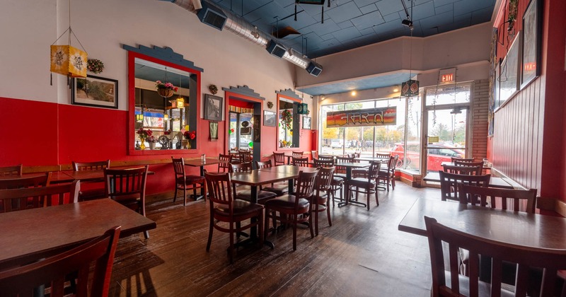 Interior, wide view, dining area