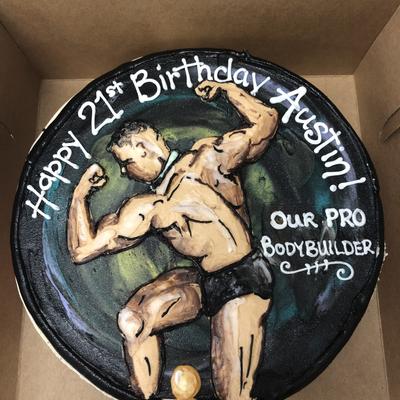 Body Builder cake for a birthday decorative cakes