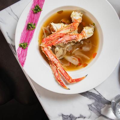 Crab leg soup.
