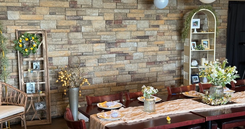 Interior of an elegantly decorated private party area