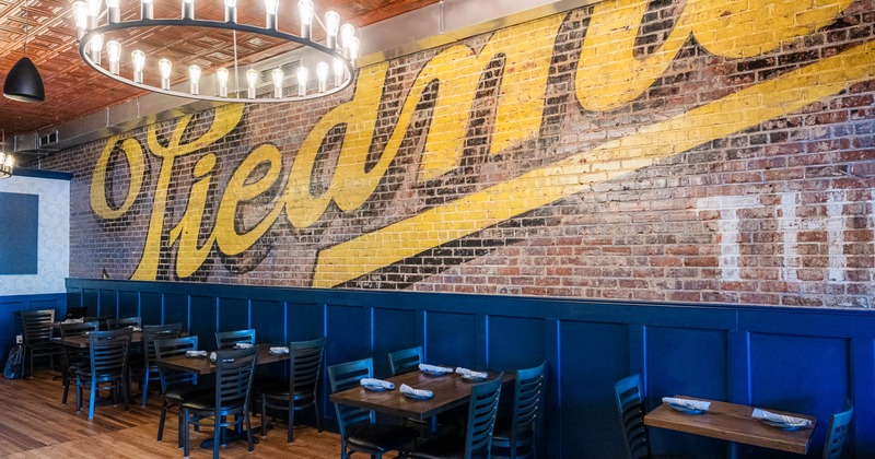 Dining tables by the wall