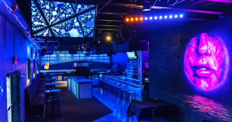 Interior, night club with dimmed lights