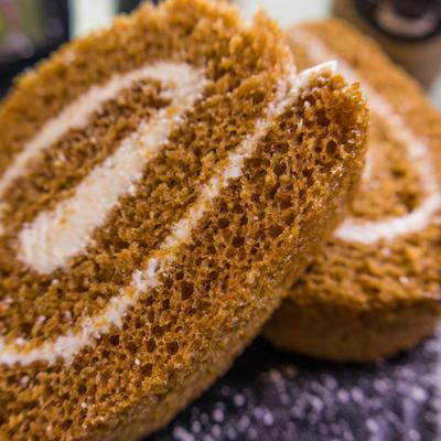 Pumpkin Roll Slices, close-up.