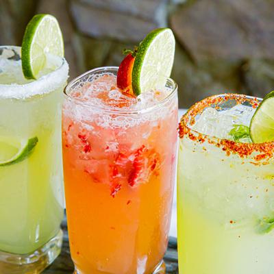 Assorted Margarita cocktails.