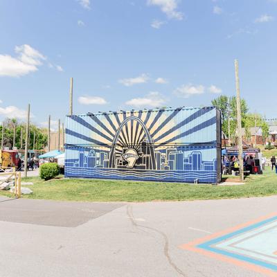 A large exterior wall mural.