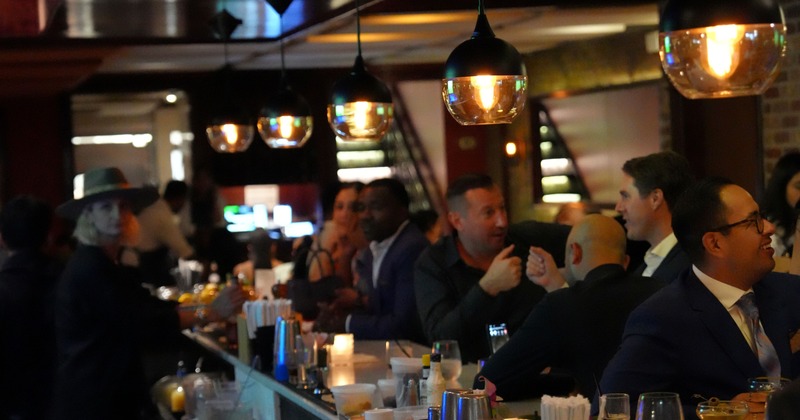 Interior, wide open view of seating area