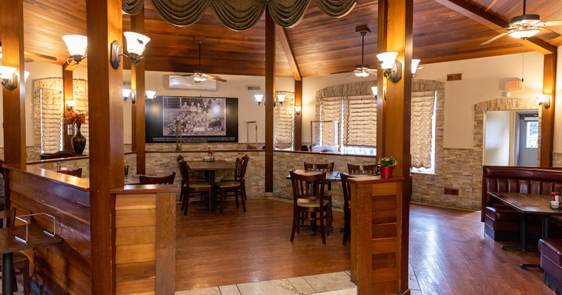 Interior, tables and chairs, cozy atmosphere