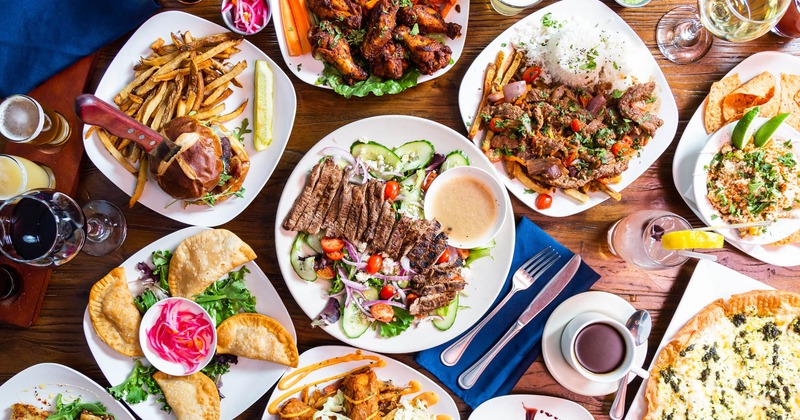 Different types of dishes served