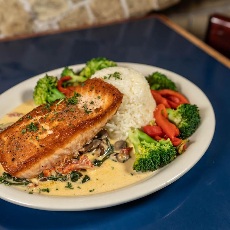 menu item 9 of 10, Citrus Glazed Salmon* (GF)