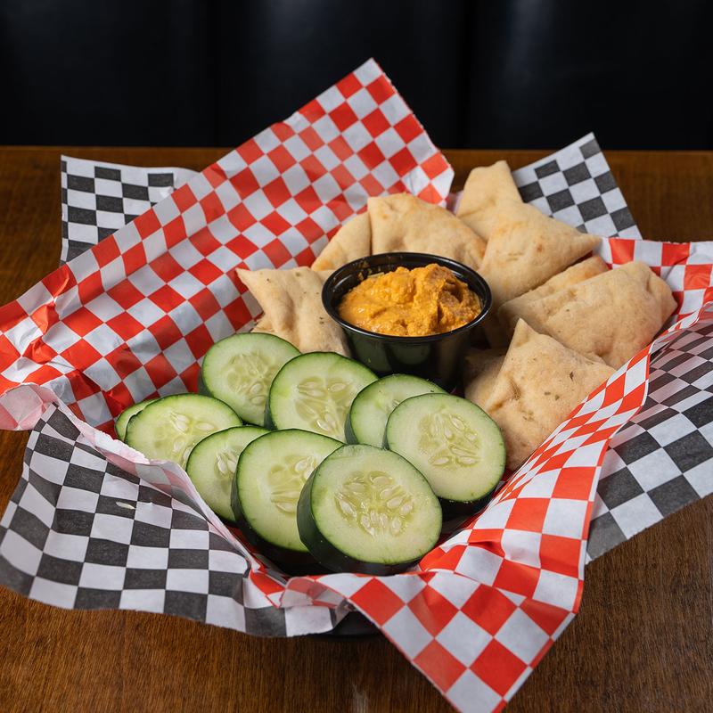 Red Bell Pepper Hummas & Pita Bread photo