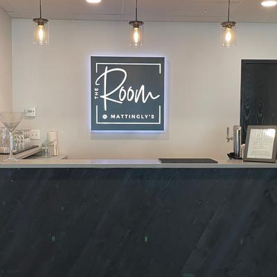The bar in the private event space at The Room @Mattingly's.