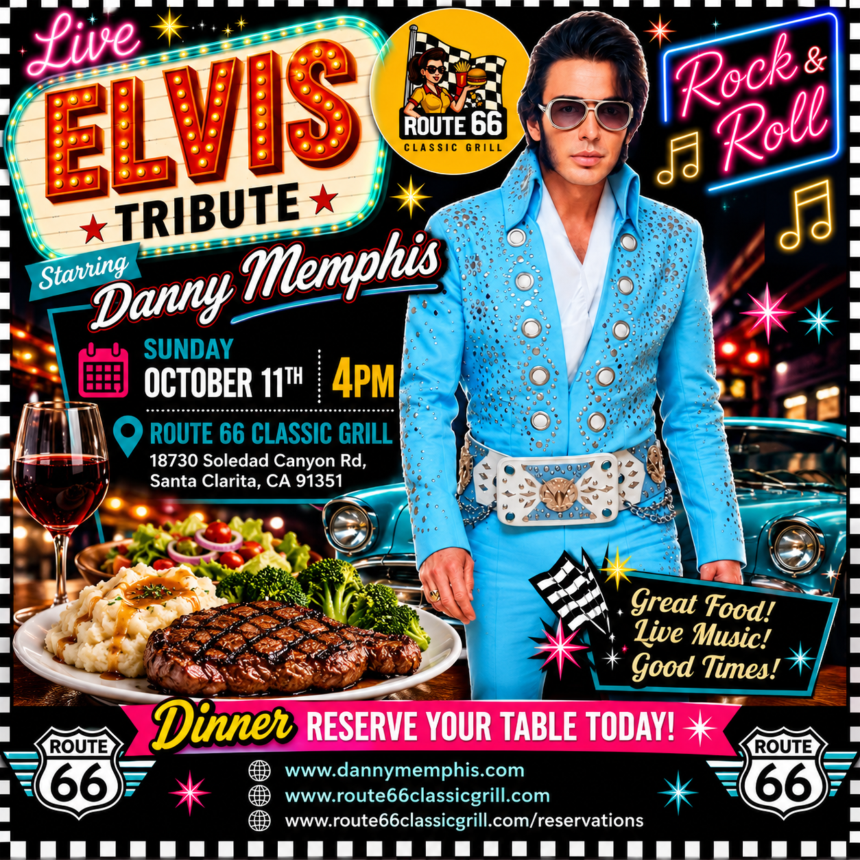 Danny Memphins starring in a Tribute to Elvis today October11th Sunday 4pm