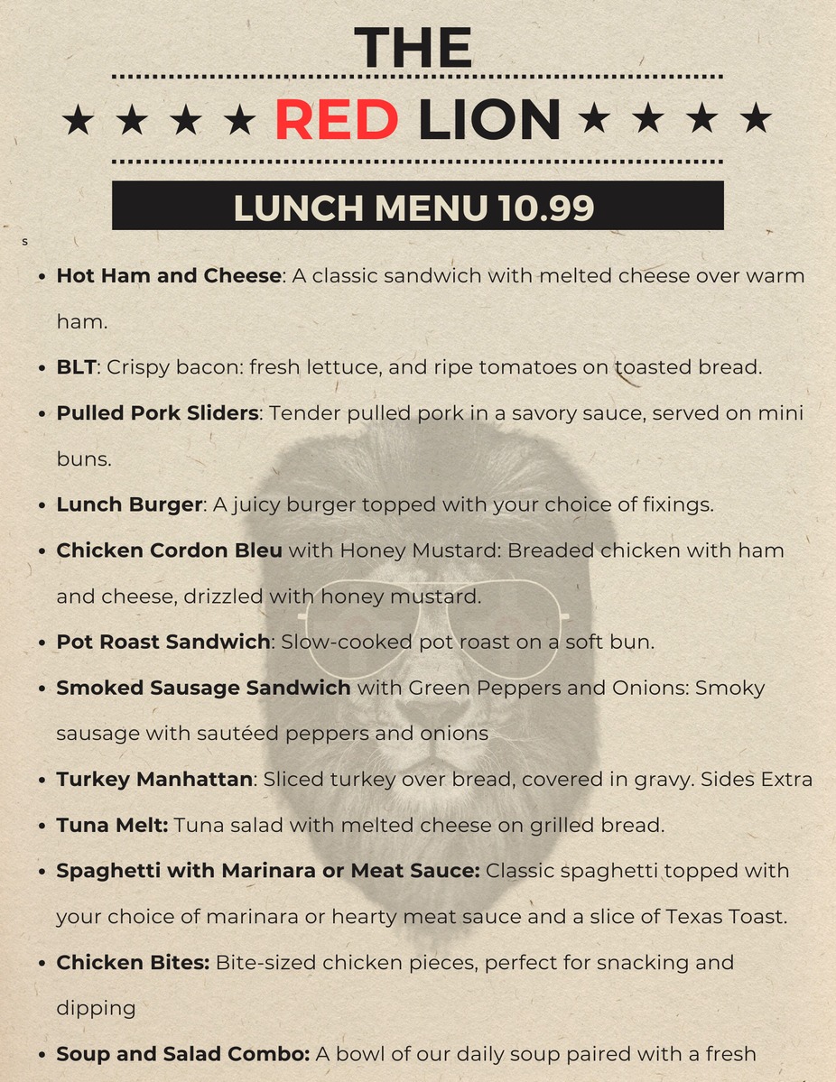 Lunch Menu MON-FRIDAY 10.99 event photo