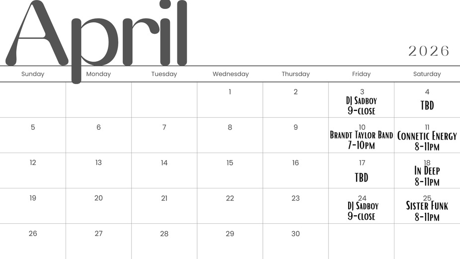 April '26 Live Music event photo